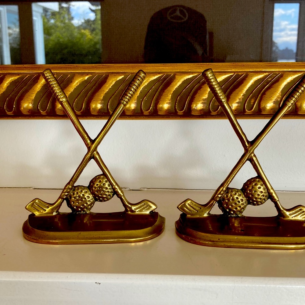 Brass Book Ends Golf Theme